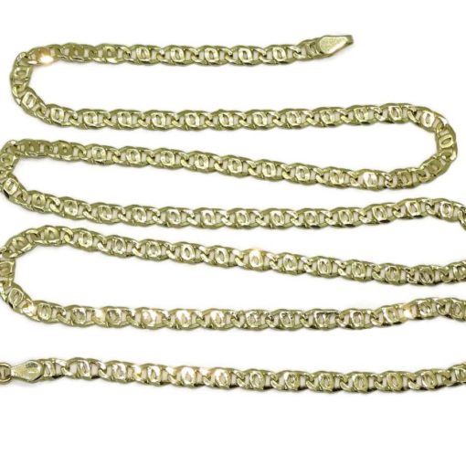 Cadena de oro amarillo macizo de 18k para hombre de eslabones ojo de tigre de 4mm de ancha y 60cm de larga.15.45gr de oro de 18k. - Imagen 7