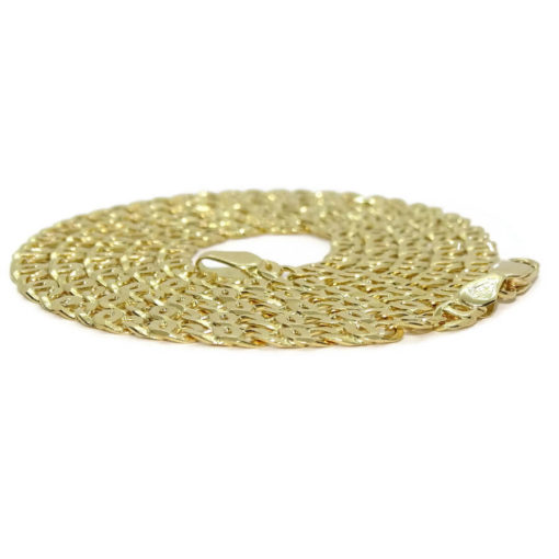 Cadena de oro amarillo macizo de 18k para hombre de eslabones ojo de tigre de 4mm de ancha y 60cm de larga.15.45gr de oro de 18k. - Imagen 4