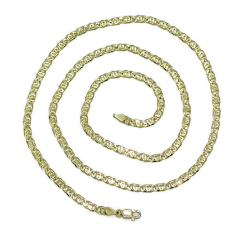 Cadena de oro amarillo macizo de 18k para hombre de eslabones ojo de tigre de 4mm de ancha y 60cm de larga.15.45gr de oro de 18k. - Imagen 5