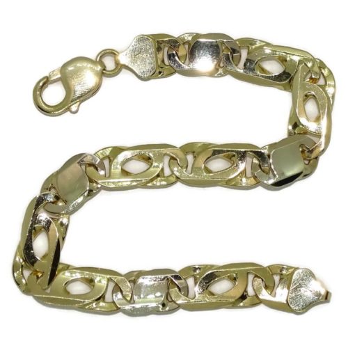 Impresionante Pulsera para Hombre de Oro Amarillo y oro blanco de 18k Maciza de 1.00 Cm de Ancha y 23.00cm de Larga. 37.05gr de Oro de 18k - Imagen 4