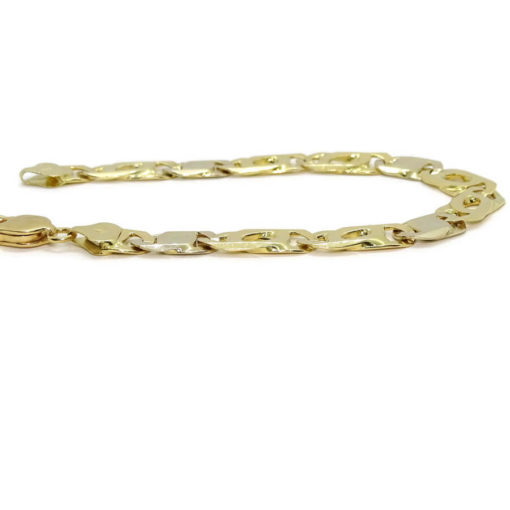 Impresionante Pulsera para Hombre de Oro Amarillo y oro blanco de 18k Maciza de 1.00 Cm de Ancha y 23.00cm de Larga. 37.05gr de Oro de 18k - Imagen 3