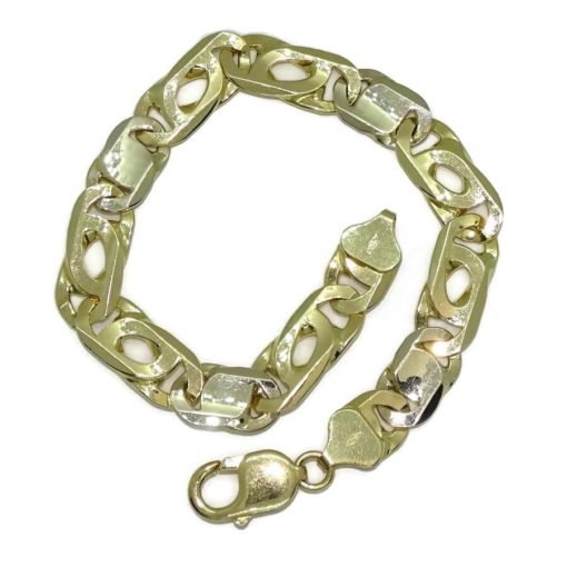 Impresionante Pulsera para Hombre de Oro Amarillo y oro blanco de 18k Maciza de 1.00 Cm de Ancha y 23.00cm de Larga. 37.05gr de Oro de 18k - Imagen 6