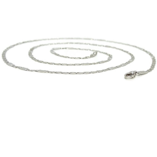 Cadena de oro macizo blanco de 18k para hombre modelo sol y eslabón liso de 3.00mm de ancha y 60cm de larga. 6.30 gr de oro de 18K. - Imagen 5