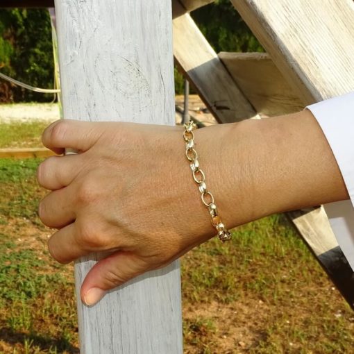 pulsera para mujer de oro amarillo de 18k tipo rolo de 8mm - Imagen 2