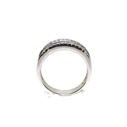 Anillo de oro blanco de 18k con 12 diamantes y 5 zafiros. - Imagen 5