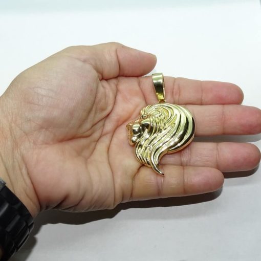 Colgante de oro amarillo de 18k cabeza de león.15.65 gr de oro de 18k. - Imagen 2