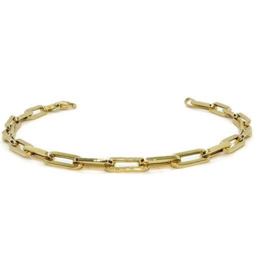 Pulsera de oro amarillo de 18k con eslabones forzados de 1.10cm de largos por 0.40 cm de anchos. 19.00 cm de larga, ideal mujer - Imagen 7
