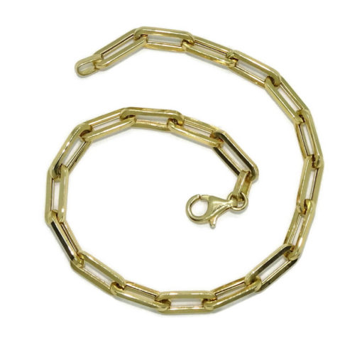 Pulsera de oro amarillo de 18k con eslabones forzados de 1.10cm de largos por 0.40 cm de anchos. 19.00 cm de larga, ideal mujer - Imagen 6