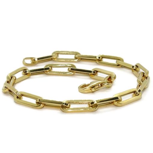 Pulsera de oro amarillo de 18k con eslabones forzados de 1.10cm de largos por 0.40 cm de anchos. 19.00 cm de larga, ideal mujer - Imagen 5