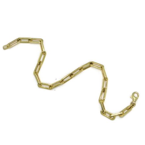 Pulsera de oro amarillo de 18k con eslabones forzados de 1.10cm de largos por 0.40 cm de anchos. 19.00 cm de larga, ideal mujer - Imagen 3