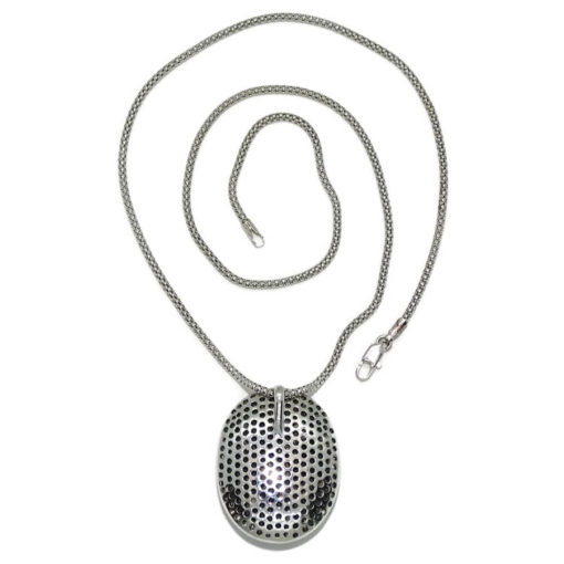 Collar de oro blanco de 18K con 4.85 cts de diamantes blancos y negros y cadena coreana - Imagen 5