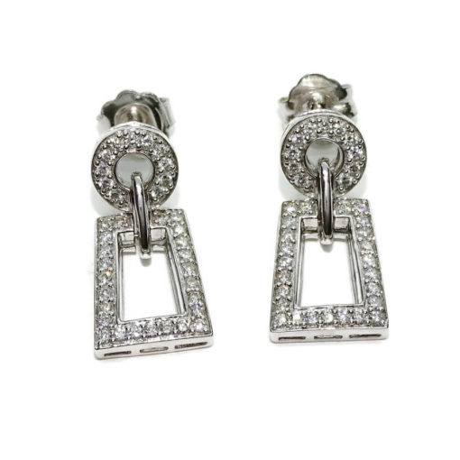 Pendientes para mujer aldaba de oro y 0.74cts de diamantes - Imagen 6
