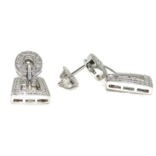 Pendientes para mujer aldaba de oro y 0.74cts de diamantes - Imagen 5