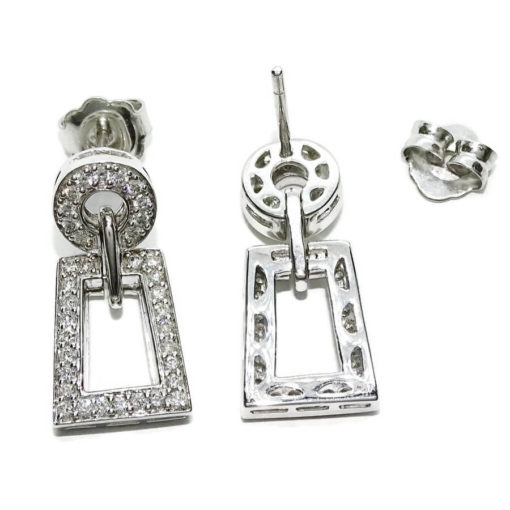 Pendientes para mujer aldaba de oro y 0.74cts de diamantes - Imagen 3
