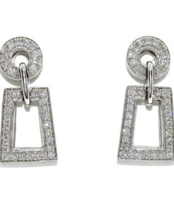 Pendientes para mujer aldaba de oro y 0.74cts de diamantes