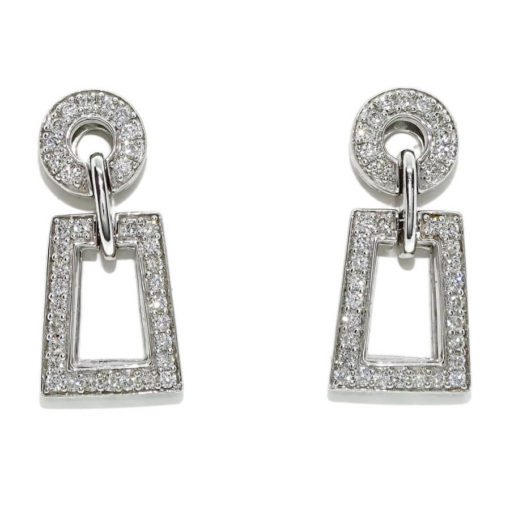 Pendientes para mujer aldaba de oro y 0.74cts de diamantes