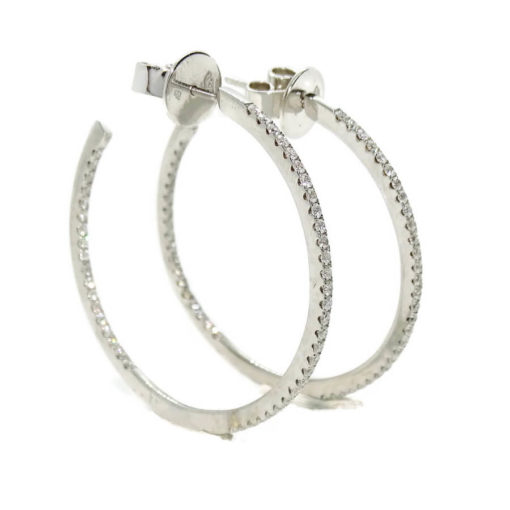 Pendientes Aros de oro blanco de 18k con 94 diamantes talla brillante de 1.24cts - Imagen 8