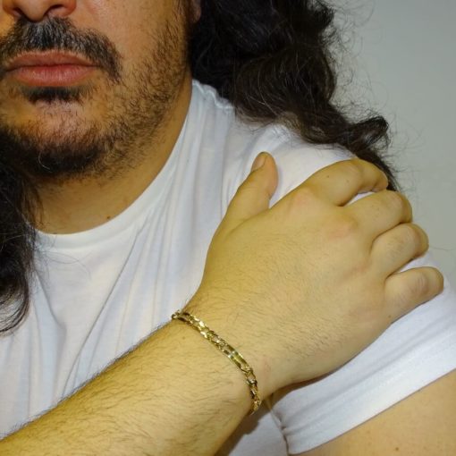 Pulsera para hombre de oro amarillo macizo de 18k con barras. - Imagen 2