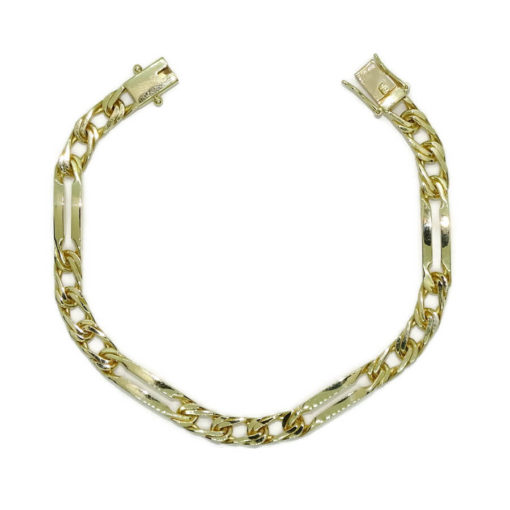 Pulsera para hombre de oro amarillo macizo de 18k con barras.