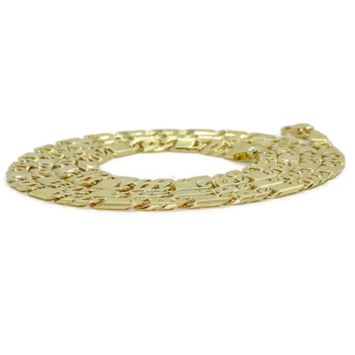 Cadena de oro amarillo macizo de 18k para hombre modelo ojo de tigre y eslabón liso de 4.00mm de ancha y 60cm de larga. - Imagen 6