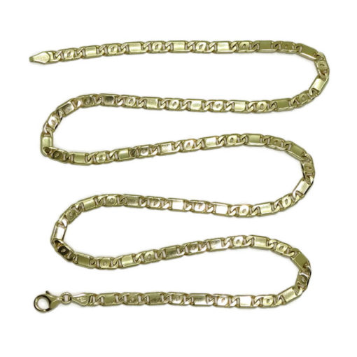 Cadena de oro amarillo macizo de 18k para hombre modelo ojo de tigre y eslabón liso de 4.00mm de ancha y 60cm de larga. - Imagen 5
