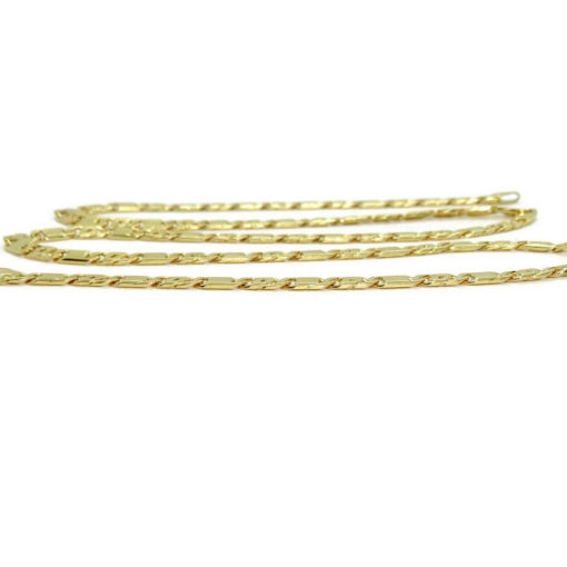 Cadena de oro amarillo macizo de 18k para hombre modelo ojo de tigre y eslabón liso de 4.00mm de ancha y 60cm de larga. - Imagen 3