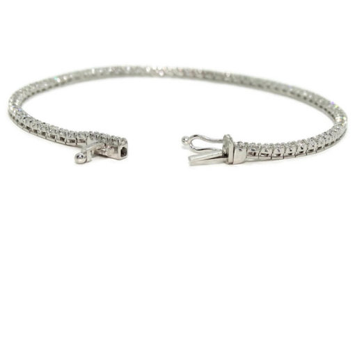 Pulsera tipo riviere con diamantes talla brillante y oro blanco de 18k. Eslabones de 2.00 mm de anchos por 2.00 mm de gruesos De 17.50cm de larga - Imagen 8