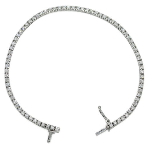 Pulsera tipo riviere con diamantes talla brillante y oro blanco de 18k. Eslabones de 2.00 mm de anchos por 2.00 mm de gruesos De 17.50cm de larga - Imagen 7