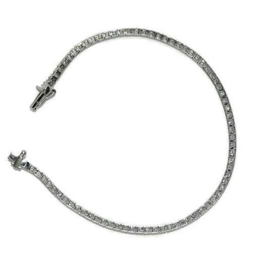 Pulsera tipo riviere con diamantes talla brillante y oro blanco de 18k. Eslabones de 2.00 mm de anchos por 2.00 mm de gruesos De 17.50cm de larga - Imagen 6