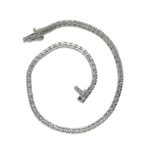 Pulsera tipo riviere con diamantes talla brillante y oro blanco de 18k. Eslabones de 2.00 mm de anchos por 2.00 mm de gruesos De 17.50cm de larga - Imagen 5