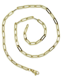 Collar de moda para mujer de Oro Amarillo de 18k de eslabón tipo forzado de 4.00 mm de ancho.