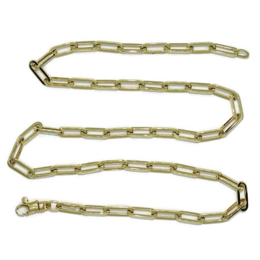 Collar de moda para mujer de Oro Amarillo de 18k de eslabón tipo forzado de 4.00 mm de ancho. - Imagen 5