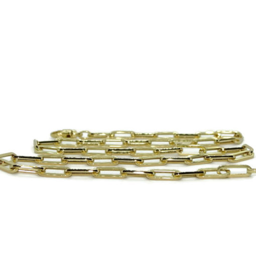 Collar de moda para mujer de Oro Amarillo de 18k de eslabón tipo forzado de 4.00 mm de ancho. - Imagen 3