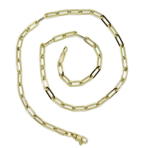 Collar de moda para mujer de Oro Amarillo de 18k de eslabón tipo forzado de 4.00 mm de ancho.