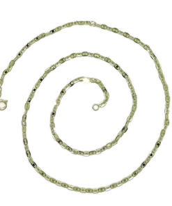 Cadena para Hombre y Mujer de Oro Amarillo de 18k modelo forzada espejo de 3mm de ancha y 50cm de Larga