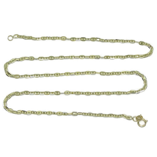 Cadena para Hombre y Mujer de Oro Amarillo de 18k modelo forzada espejo de 3mm de ancha y 50cm de Larga - Imagen 6