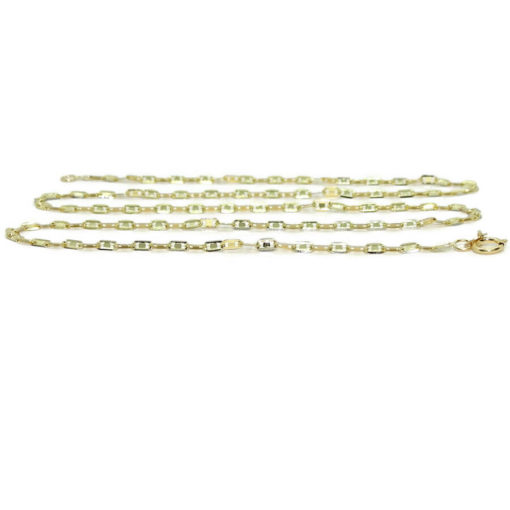 Cadena para Hombre y Mujer de Oro Amarillo de 18k modelo forzada espejo de 3mm de ancha y 50cm de Larga - Imagen 5