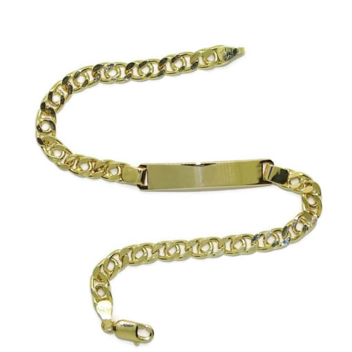Pulsera para niño de oro amarillo de 18k con placa 100% personalizable , de 20.00 cm de larga - Imagen 6