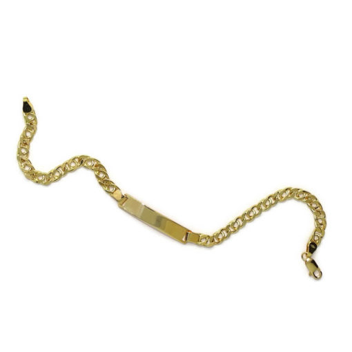 Pulsera para niño de oro amarillo de 18k con placa 100% personalizable , de 20.00 cm de larga - Imagen 5
