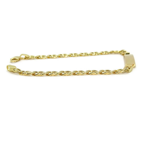 Pulsera para niño de oro amarillo de 18k con placa 100% personalizable , de 20.00 cm de larga - Imagen 4