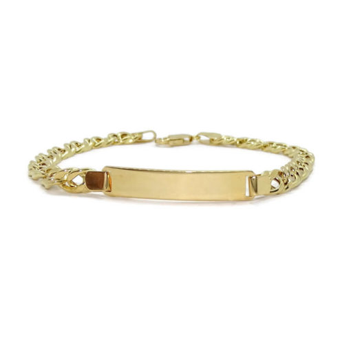 Pulsera para hombre o cadete de oro amarillo de 18k con placa, personalizable en 1 día. - Imagen 6