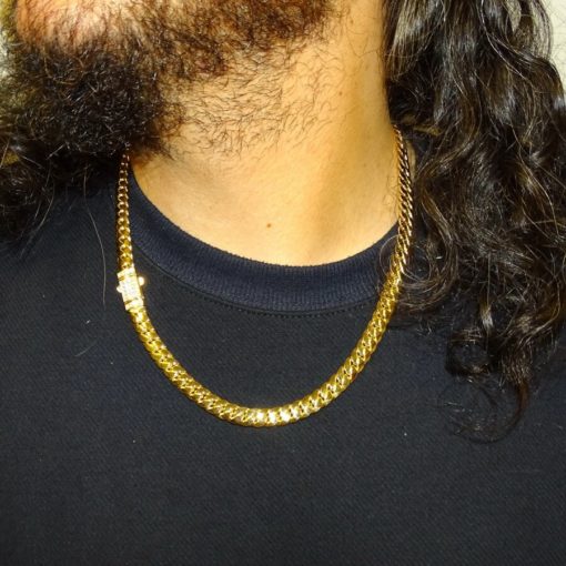 Espectacular cadena para hombre de oro amarillo de 18k de 60cm de larga y 8.50 mm de ancha, modelo cubana. - Imagen 2