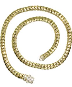 Espectacular cadena para hombre de oro amarillo de 18k de 60cm de larga y 8.50 mm de ancha, modelo cubana.