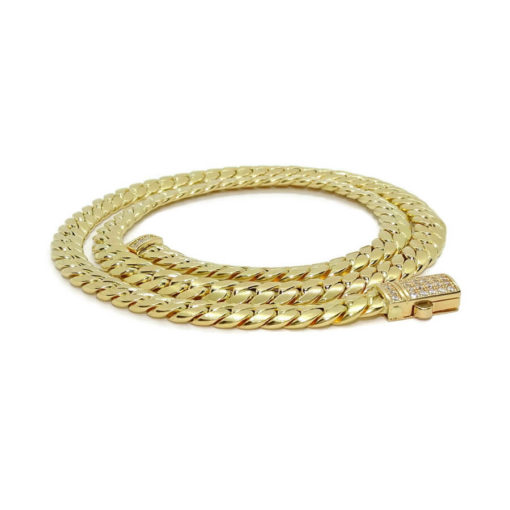Espectacular cadena para hombre de oro amarillo de 18k de 60cm de larga y 8.50 mm de ancha, modelo cubana. - Imagen 4