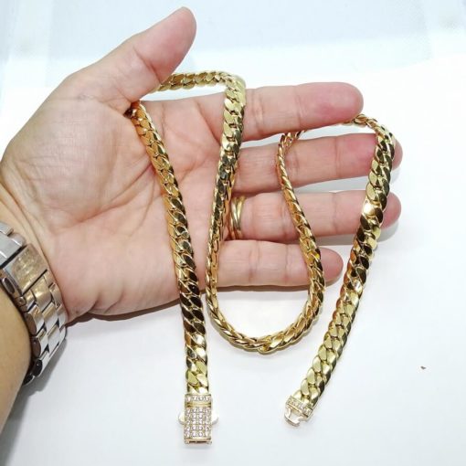 Espectacular cadena para hombre de oro amarillo de 18k de 60cm de larga y 8.50 mm de ancha, modelo cubana. - Imagen 3