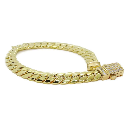 Elegante pulsera para hombre de oro amarillo de 18k de 20.00 cm de larga y 8.00 mm de ancha, modelo cubana. 14.35 gr de oro de 18k - Imagen 9