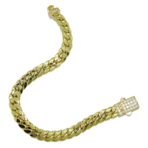 Elegante pulsera para hombre de oro amarillo de 18k de 20.00 cm de larga y 8.00 mm de ancha, modelo cubana. 14.35 gr de oro de 18k - Imagen 8