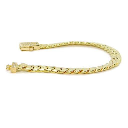 Elegante pulsera para hombre de oro amarillo de 18k de 20.00 cm de larga y 8.00 mm de ancha, modelo cubana. 14.35 gr de oro de 18k - Imagen 7