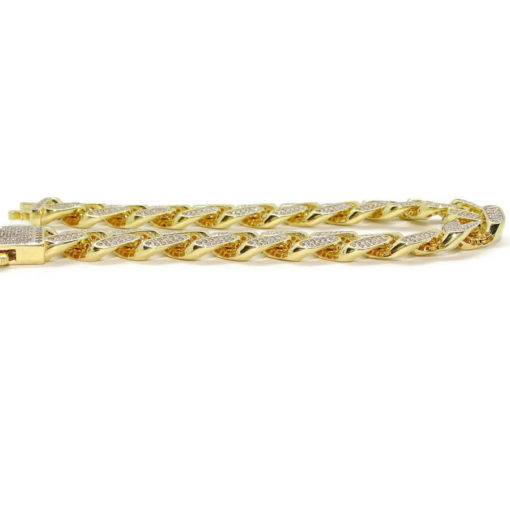 Impresionante pulsera para hombre de oro amarillo de 18k con circonitas de 21.00 cm de larga - Imagen 6