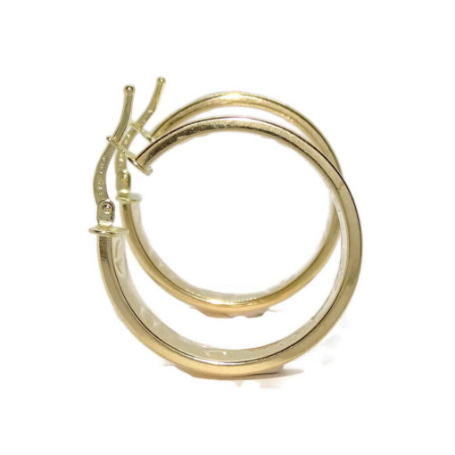 Originales aros de oro amarillo de 18k de tubo cuadrado con detalle de tornillo - Imagen 5